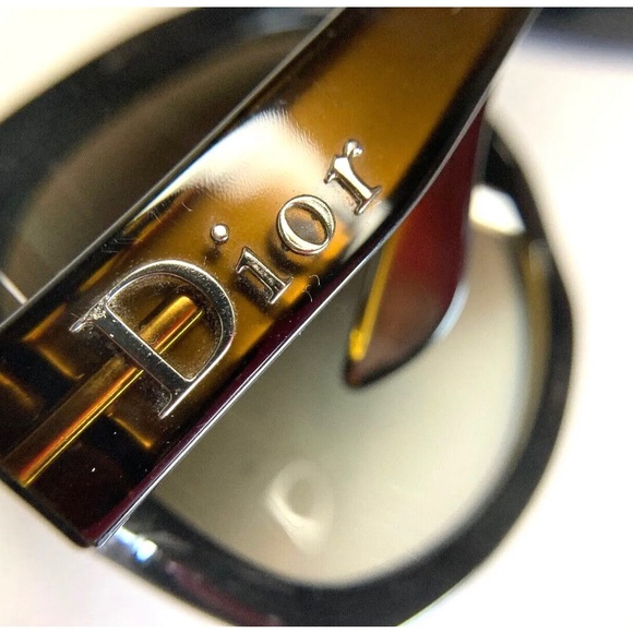 CHRISTIAN DIOR ICONIC GLOSSY SUNGLASSES OVERSIZED CLEAR BROWN - Picture 4 of 11